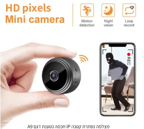 מצלמה נסתרת קטנה נטענת